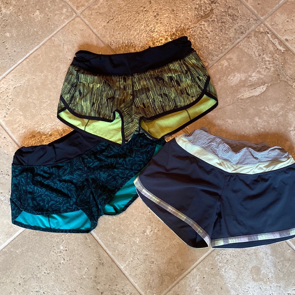 3 LuLulemon running shorts. Size 4
